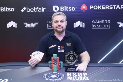 Em segunda mesa final, Rodrigo Garrido fatura o Mixed Draw Dealers Choice do BSOP Millions