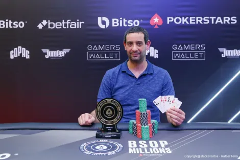 José Arenstein crava PLO 5 Cartas High Roller PKO do BSOP Millions