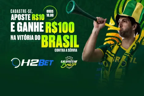 Vitória do Brasil na Copa renderá dez vezes o valor apostado no H2Bet; saiba mais