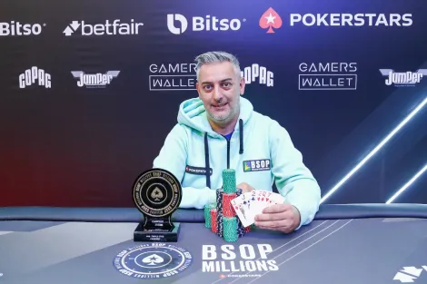 Marco Bertolino supera Geraldo César no HU e leva Triple STUD do BSOP Millions