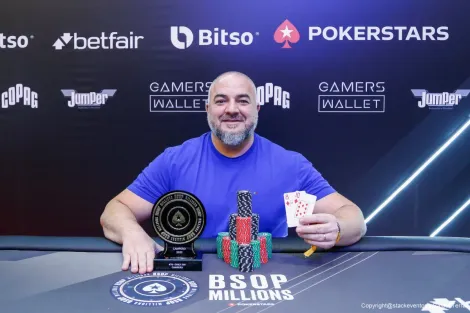 Eduardo Pereira é bicampeão do Daily 500 do BSOP Millions: "Caiu muito bem!"