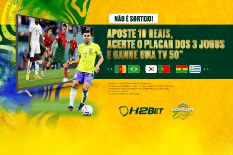 H2Bet dará TV de 50 para usuários que acertarem aposta combinada na Copa do Mundo