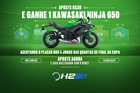 Kawasaki Ninja é prêmio do H2Bet para as quartas da Copa do Mundo; saiba mais