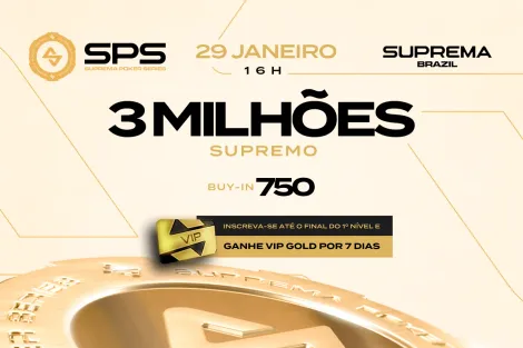 Último domingo da Suprema Poker Series tem torneio de R$ 3 milhões GTD