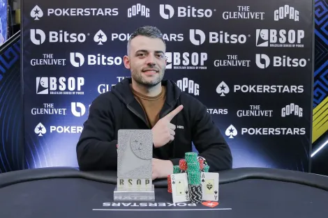 Willian Cestari vence maratona e crava No-Breaks Deepstack do BSOP São Paulo