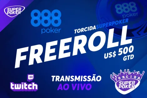 Freeroll no 888poker terá US$ 500 garantidos, sorteios e transmissão ao vivo do SuperPoker