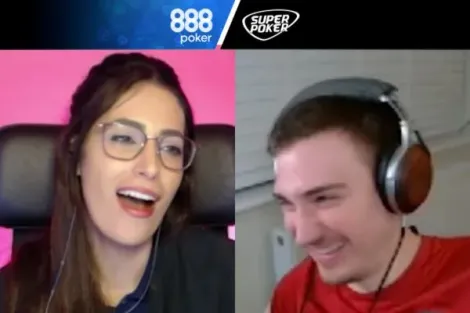 Vivi Saliba leva slowroll de colega do 888poker em desafio; assista