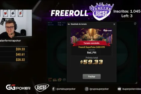 Freeroll SuperPoker no GGPoker volta a bater 1.000 inscritos e tem FT dominada pelo chat