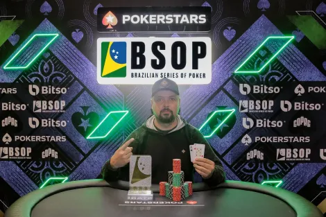 Ronaldo Diesel vai de 2 blinds ao título no NLH Turbo KO do BSOP Brasília