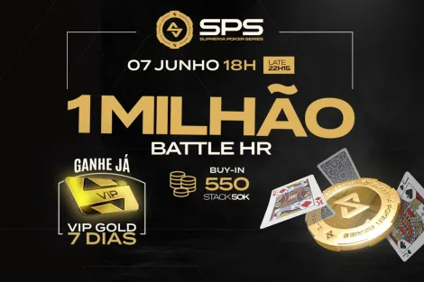 1 Milhão Battle HR promete grandes forras nesta quarta na Suprema Poker Series