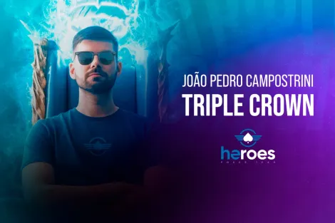 João Pedro Campostrini, do Heroes Poker Team, comemora tríplice coroa online