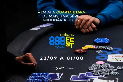 888poker Fest realiza quarta etapa do ano a partir de domingo no H2 Club