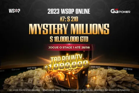 Mystery Millions da WSOP Online tem últimas chances de classificação; confira