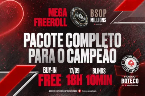 Freeroll da Copa Rafa Moraes para o BSOP Millions será neste domingo