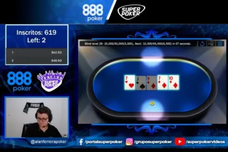 "seteouros" brilha e leva o título do Freeroll SuperPoker no 888poker