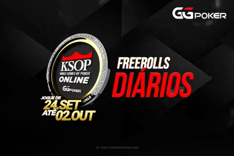 Freerolls diários são oportunidade de forra gratuita no KSOP Online