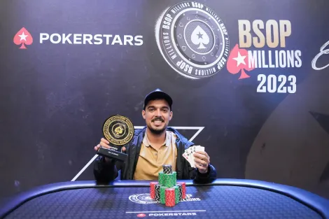 Guido Drumond se emociona com título do Pot-Limit Omaha do BSOP Millions