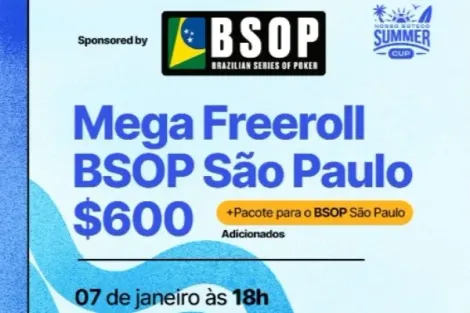 Mega Freeroll dá pacote para o BSOP SP neste domingo na Summer Cup