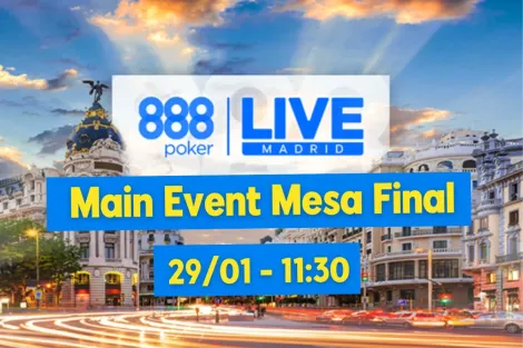 SuperPoker transmitirá mesa final do 888LIVE Madrid ao vivo nesta segunda