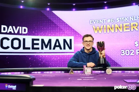 Em mesa final de reviravoltas, David Coleman vence Evento #6 da PokerGO Cup