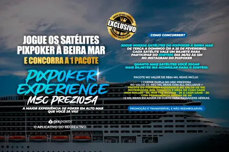 Buy-in em satélite pode render pacote PixPoker Experience; saiba mais