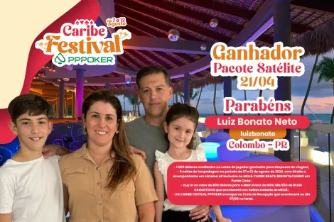 Luiz Bonato Neto comemora aniversário com pacote do Caribe Festival PPPoker