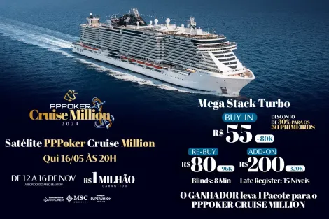 Mega Stack Turbo entrega pacote para o PPPoker Cruise Million nesta quinta