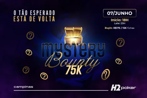 H2 Club Campinas realiza Mystery Bounty com R$ 75 mil garantidos