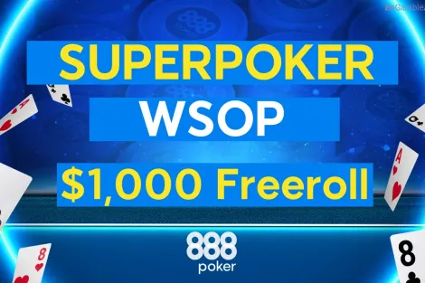 Freeroll SuperPoker no 888poker terá US$ 1.000 garantidos na segunda-feira