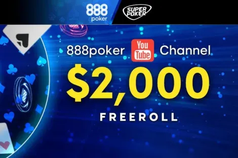 Freeroll do YouTube do 888poker distribui US$ 2 mil neste sábado; veja mais