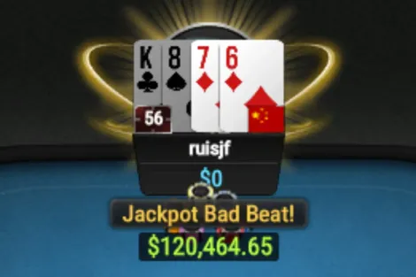 Derrota inacreditável com straight flush gera jackpot de US$ 195 mil no GGPoker