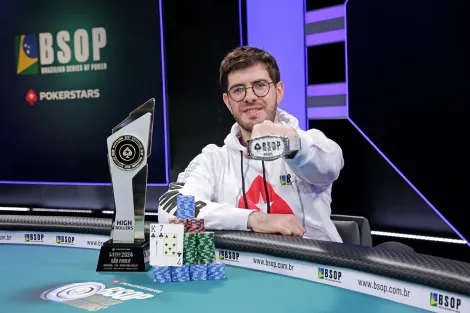 Thiago Crema é campeão do Super High Rollers e leva R$ 1,1 milhão no BSOP WM