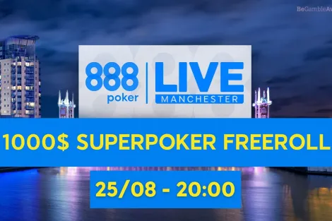 SuperPoker promove Freeroll de US$ 1.000 neste domingo no 888poker