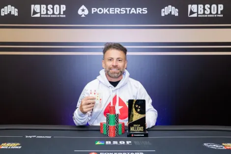 Vinicius Pinheiro forra pesado com título do 6K Mystery Bounty do BSOP Millions