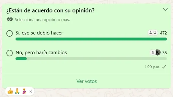 Encuesta canal de Alianza Lima (WhatsApp Bolavip Perú).