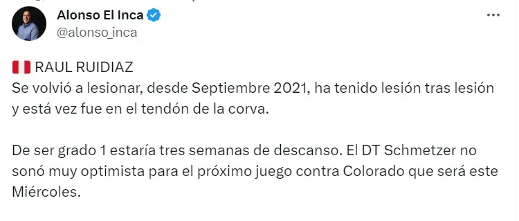 Raúl Ruidíaz se lesionó y preocupa a Seattle Sounders y Perú. | Créditos: @alonso_inca.
