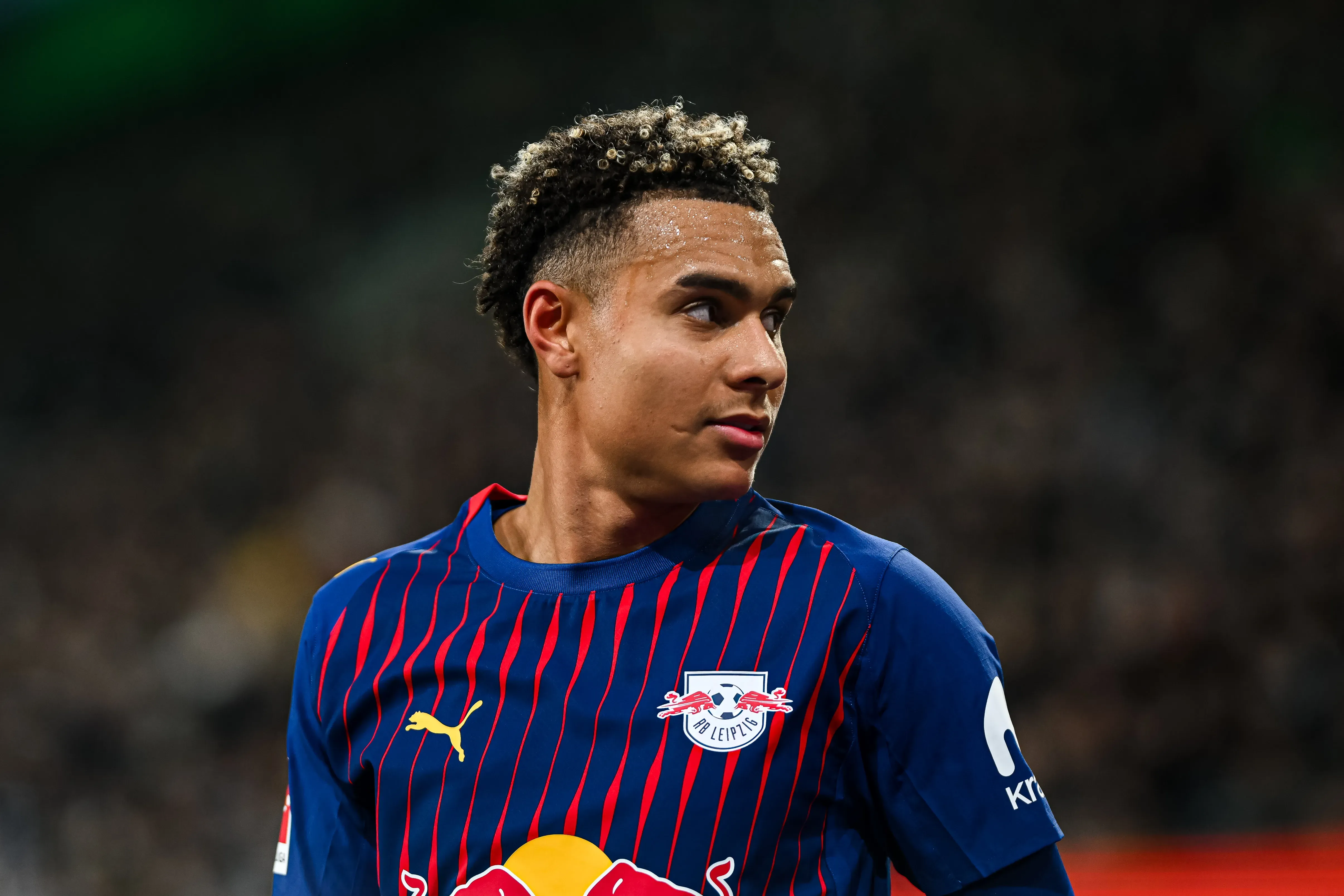 Antonio Nusa é alvo do Barcelona. Foto: Frederic Scheidemann/Getty Images