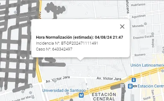 Consulta de restauración del suministro en Pudahuel 