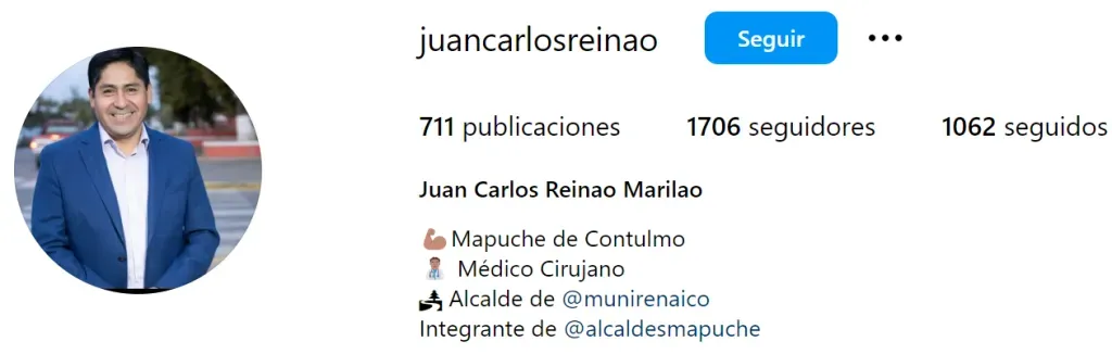 El Instagram de Juan Carlos Reinao.