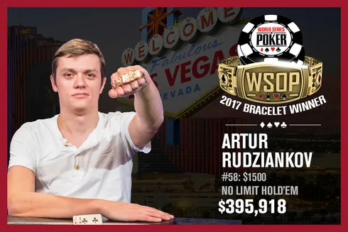 Bielorusso Artur Rudziankov pega blefe gigante de rival no heads up e ganha o Evento #58 da WSOP