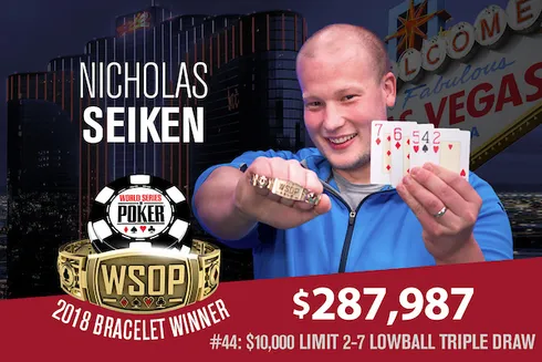 Nicholas Seiken campeão do Evento #44 da WSOP
