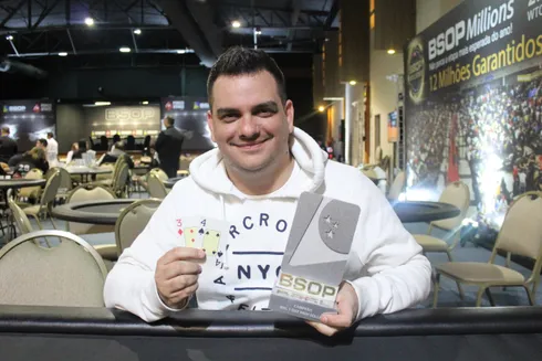 Caio Hey campeão do 1-Day High Roller do BSOP Floripa
