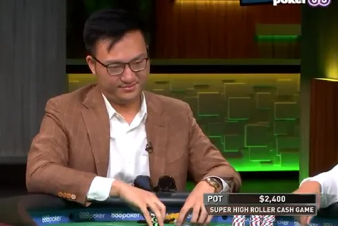 Oscar NG no cash game Super High Roller (Imagem: PokerCentral)
