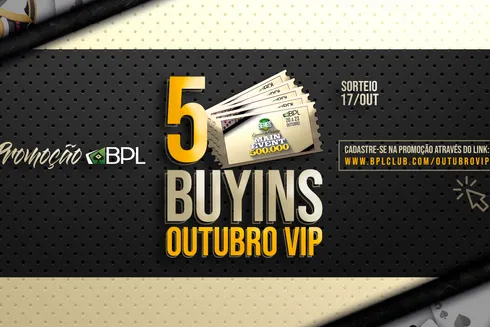 Brasil Poker Live lança promoção Outubro VIP e vai sortear cinco buy-ins para o Main Event da BPL Series