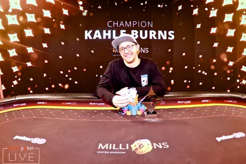 Kahle Burns campeão do Super High Roller do partypoker Millions Reino Unido
