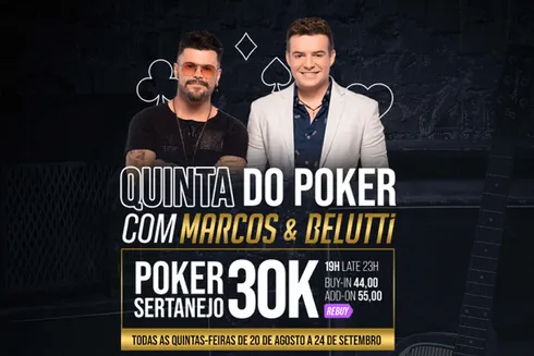 Poker Sertanejo com Marcos & Belutti terá noite de decisão nessa quinta (24)
