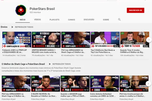 PokerStars Brasil no Youtube
