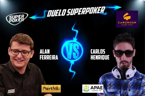 Duelo SuperPoker colocará frente a frente Alan Ferreira e Carlos Henrique
