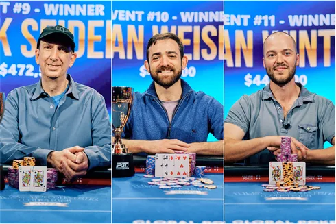 Erik Seidel, Dylan Weisman e Sean Winter saíram vitoriosos no US Poker Open (Fotos: PokerGO)
