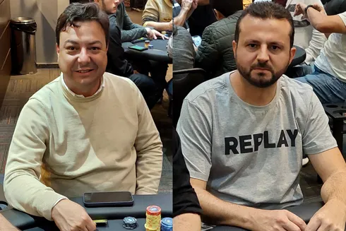 Felipe Costa e Ricardo Goes foram os protagonistas da mão do straight flush
